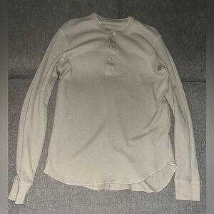 Uniqlo Light Beige Waffle Knit Henley